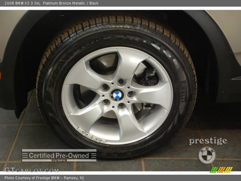 Platinum Bronze Metallic / Black 2008 BMW X3 3.0si
