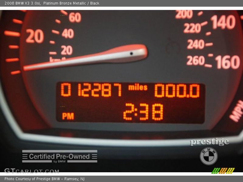 Platinum Bronze Metallic / Black 2008 BMW X3 3.0si