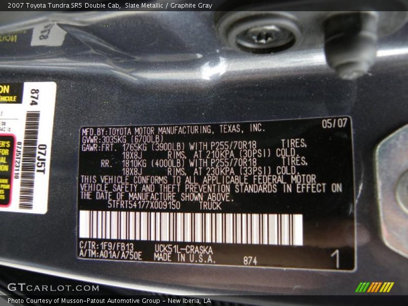 Slate Metallic / Graphite Gray 2007 Toyota Tundra SR5 Double Cab