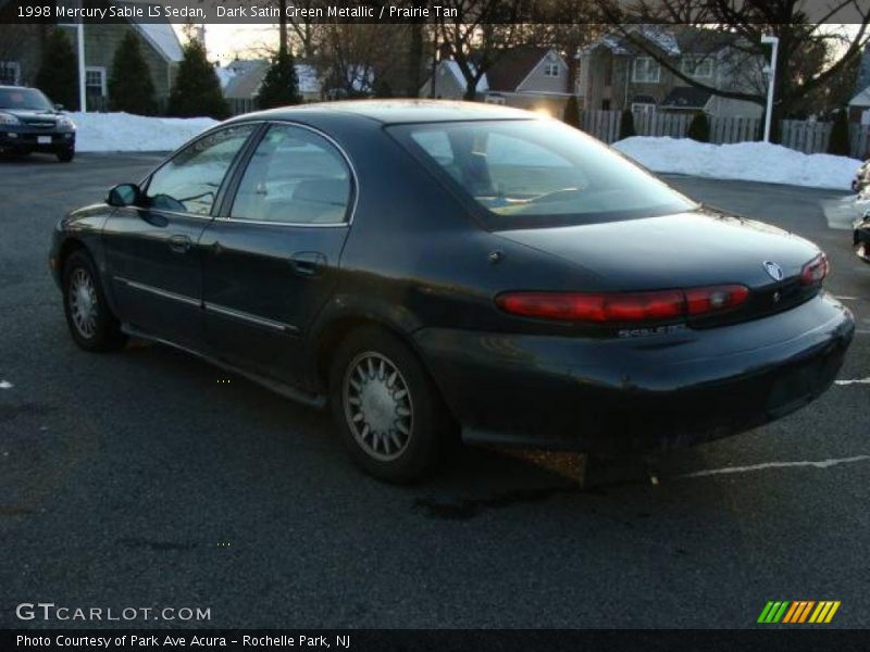 Dark Satin Green Metallic / Prairie Tan 1998 Mercury Sable LS Sedan