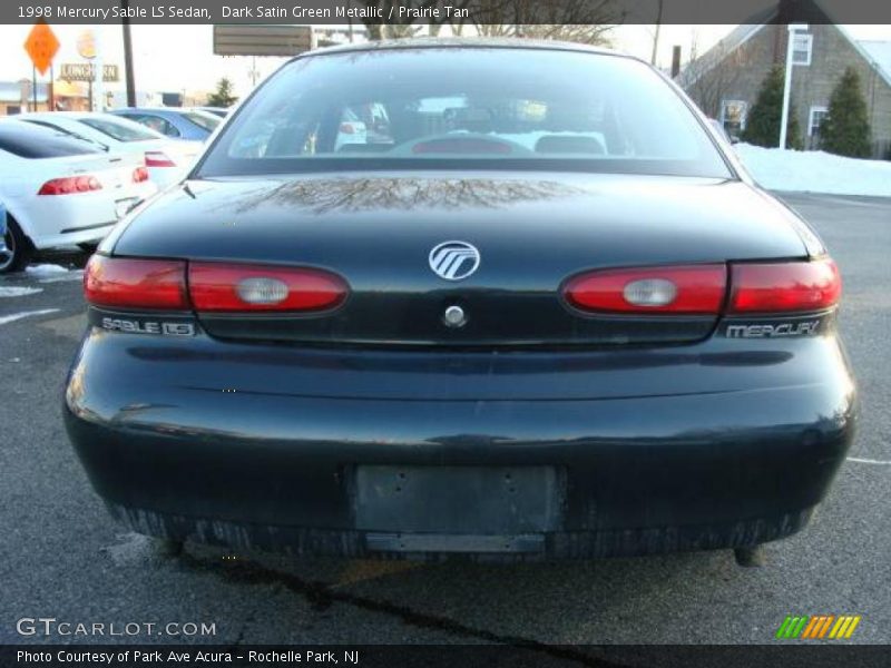 Dark Satin Green Metallic / Prairie Tan 1998 Mercury Sable LS Sedan