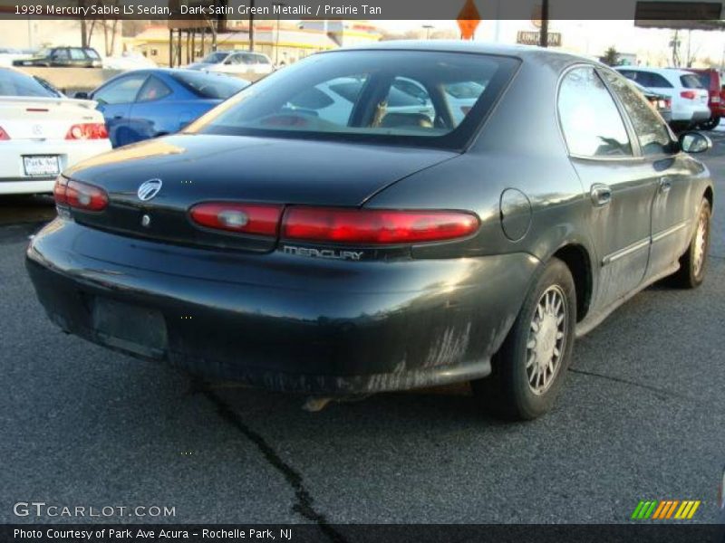 Dark Satin Green Metallic / Prairie Tan 1998 Mercury Sable LS Sedan