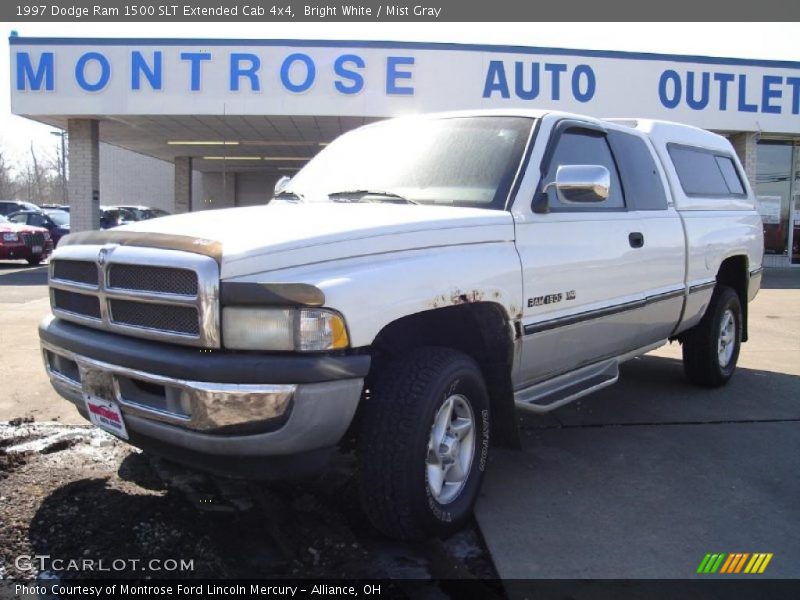 Bright White / Mist Gray 1997 Dodge Ram 1500 SLT Extended Cab 4x4
