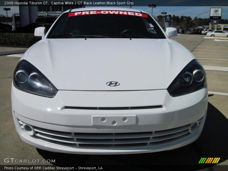 Captiva White / GT Black Leather/Black Sport Grip 2008 Hyundai Tiburon GT