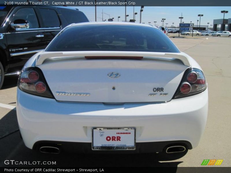 Captiva White / GT Black Leather/Black Sport Grip 2008 Hyundai Tiburon GT