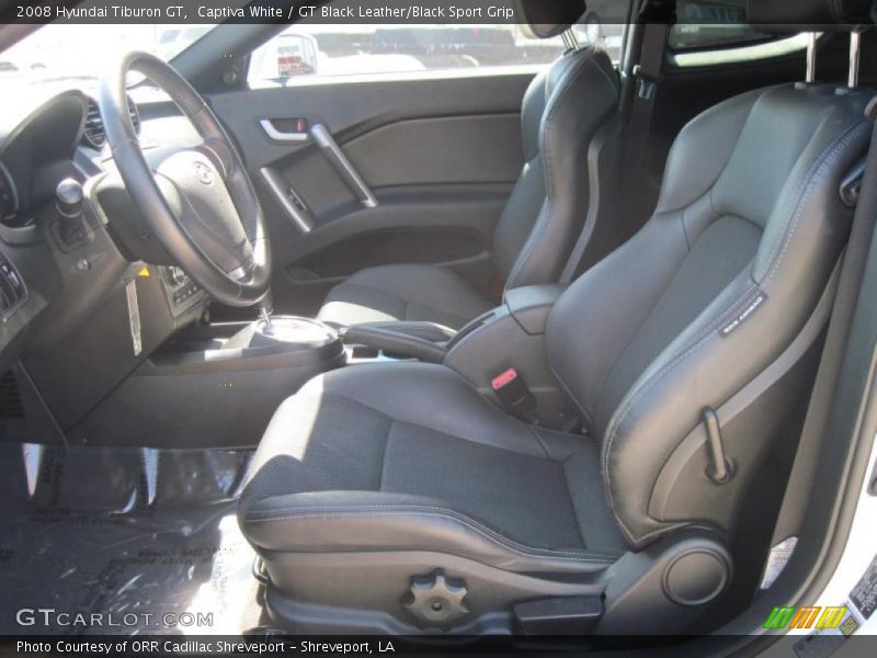 Captiva White / GT Black Leather/Black Sport Grip 2008 Hyundai Tiburon GT