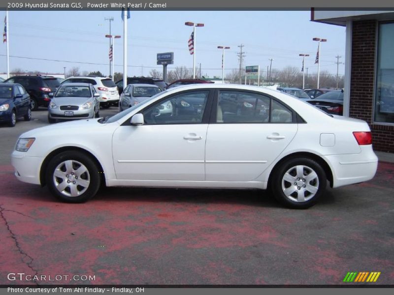 Powder White Pearl / Camel 2009 Hyundai Sonata GLS