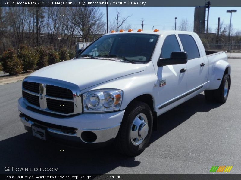 Bright White / Medium Slate Gray 2007 Dodge Ram 3500 SLT Mega Cab Dually