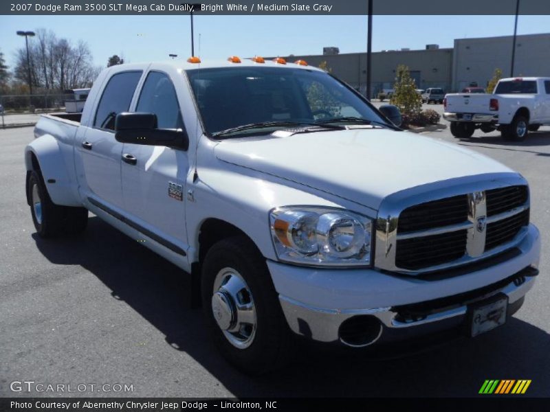 Bright White / Medium Slate Gray 2007 Dodge Ram 3500 SLT Mega Cab Dually