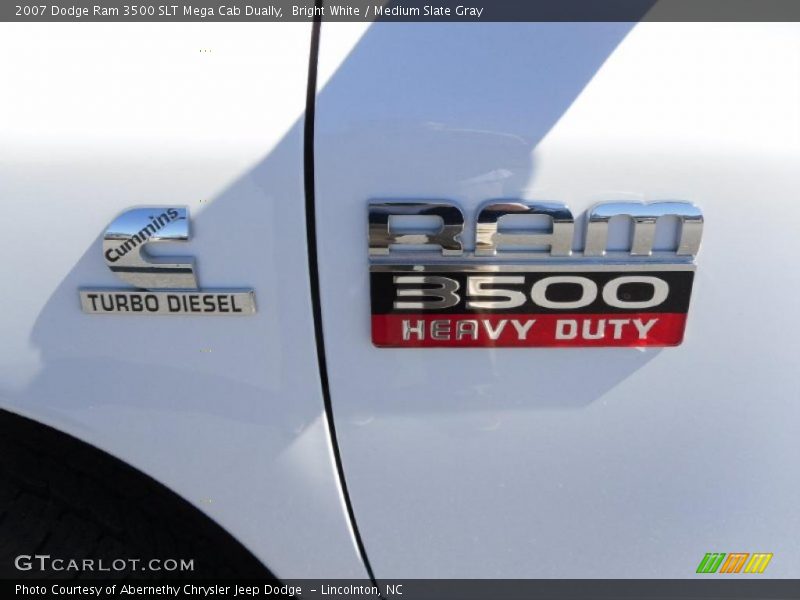 Bright White / Medium Slate Gray 2007 Dodge Ram 3500 SLT Mega Cab Dually
