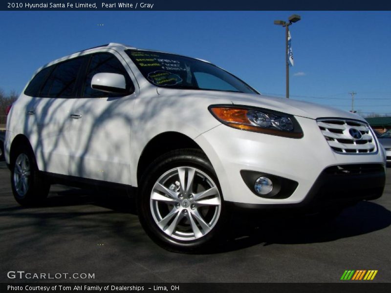 Pearl White / Gray 2010 Hyundai Santa Fe Limited