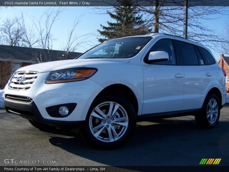 Pearl White / Gray 2010 Hyundai Santa Fe Limited