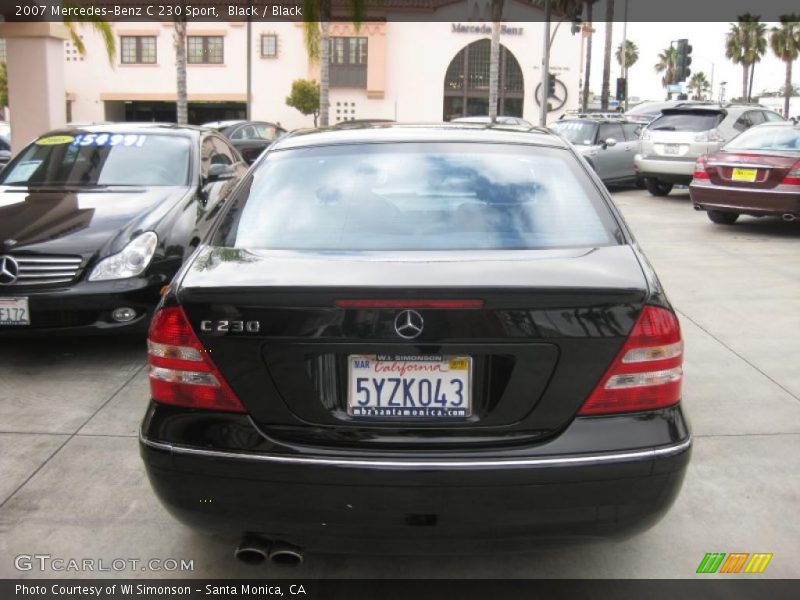 Black / Black 2007 Mercedes-Benz C 230 Sport