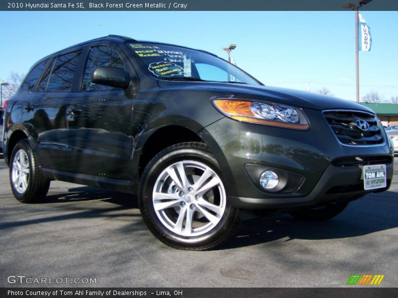 Black Forest Green Metallic / Gray 2010 Hyundai Santa Fe SE