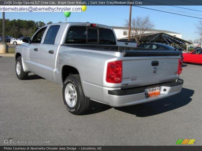 Bright Silver Metallic / Dark Slate Gray/Medium Slate Gray 2008 Dodge Dakota SLT Crew Cab