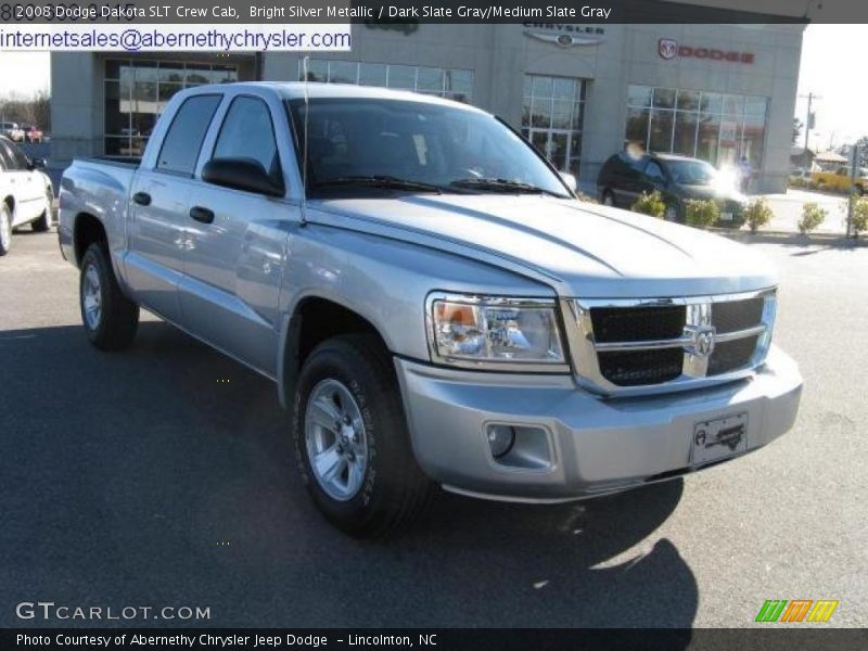 Bright Silver Metallic / Dark Slate Gray/Medium Slate Gray 2008 Dodge Dakota SLT Crew Cab
