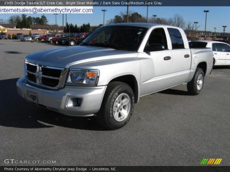 Bright Silver Metallic / Dark Slate Gray/Medium Slate Gray 2008 Dodge Dakota SLT Crew Cab