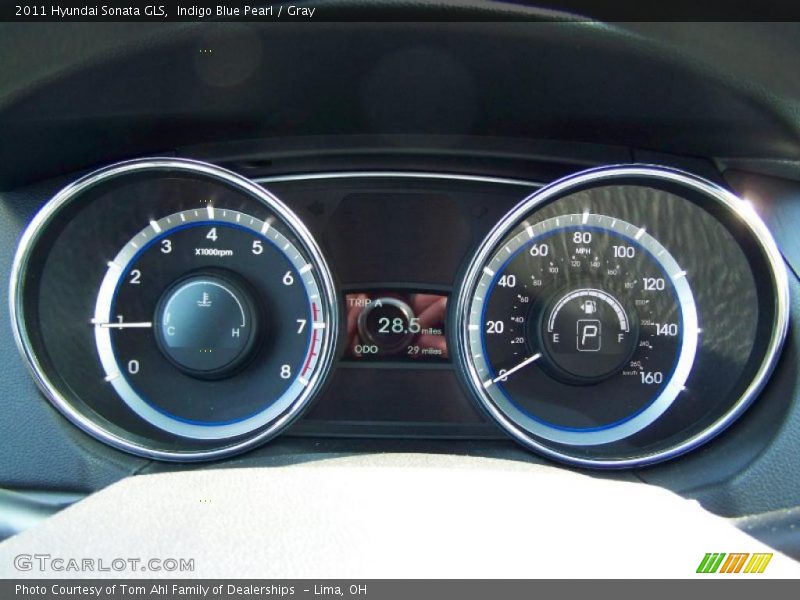 Indigo Blue Pearl / Gray 2011 Hyundai Sonata GLS