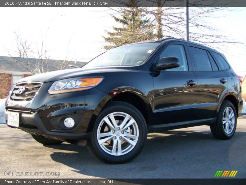 Phantom Black Metallic / Gray 2010 Hyundai Santa Fe SE