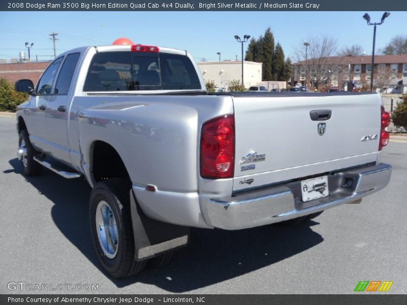 Bright Silver Metallic / Medium Slate Gray 2008 Dodge Ram 3500 Big Horn Edition Quad Cab 4x4 Dually