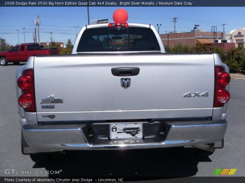 Bright Silver Metallic / Medium Slate Gray 2008 Dodge Ram 3500 Big Horn Edition Quad Cab 4x4 Dually