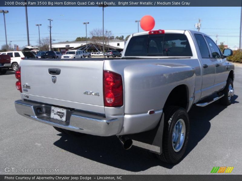 Bright Silver Metallic / Medium Slate Gray 2008 Dodge Ram 3500 Big Horn Edition Quad Cab 4x4 Dually