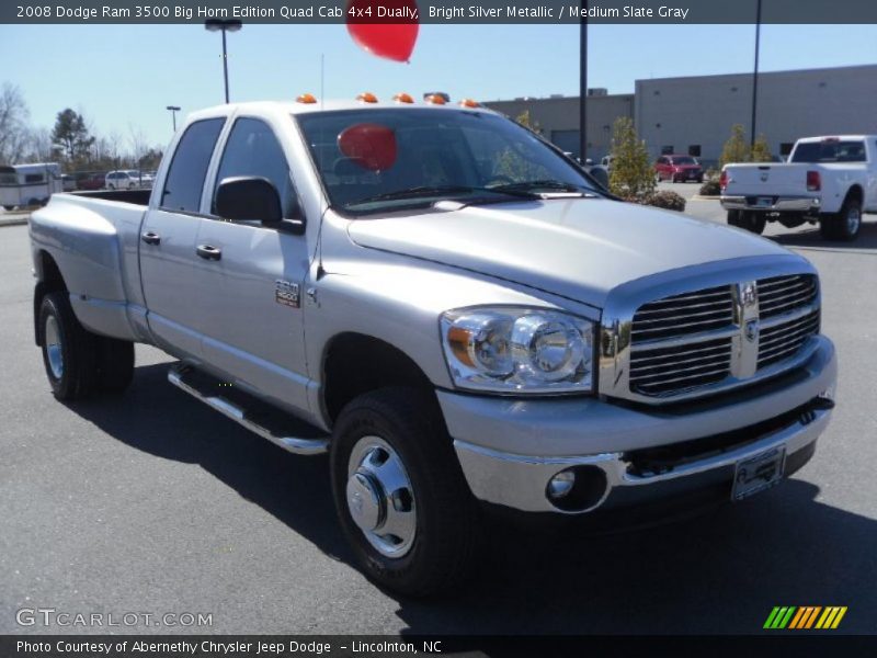 Bright Silver Metallic / Medium Slate Gray 2008 Dodge Ram 3500 Big Horn Edition Quad Cab 4x4 Dually