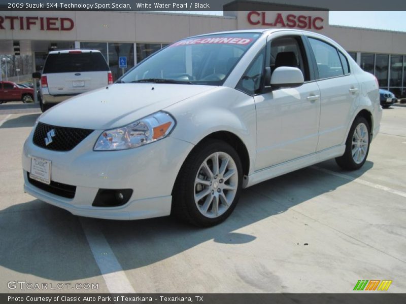 White Water Pearl / Black 2009 Suzuki SX4 Technology Sport Sedan