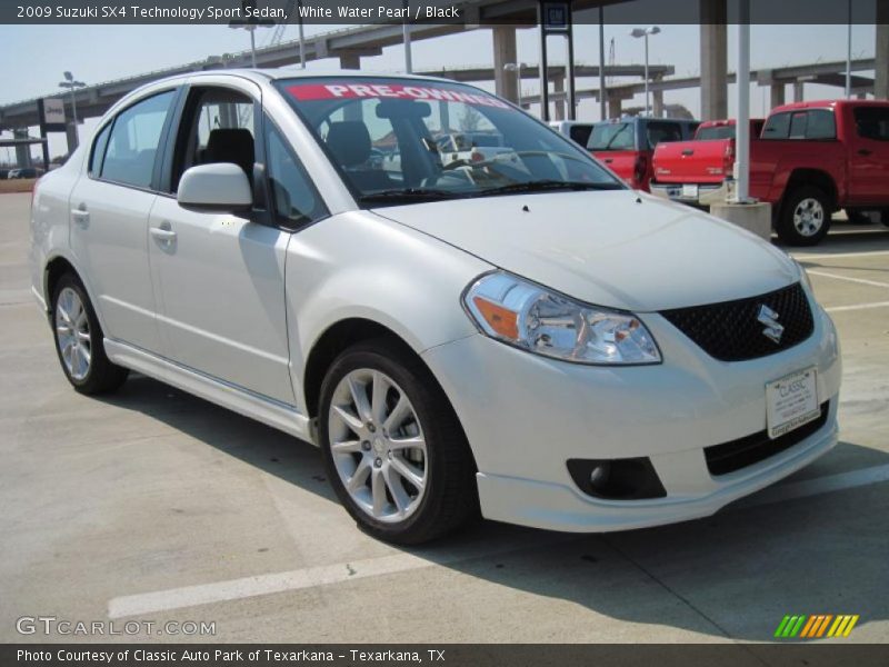 White Water Pearl / Black 2009 Suzuki SX4 Technology Sport Sedan