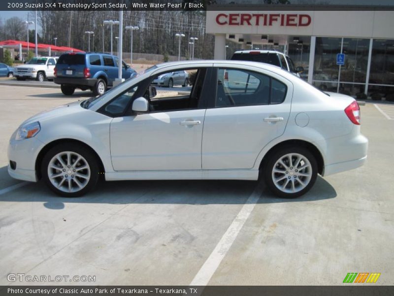 White Water Pearl / Black 2009 Suzuki SX4 Technology Sport Sedan