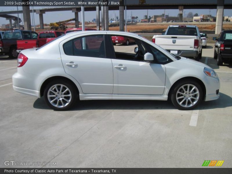 White Water Pearl / Black 2009 Suzuki SX4 Technology Sport Sedan
