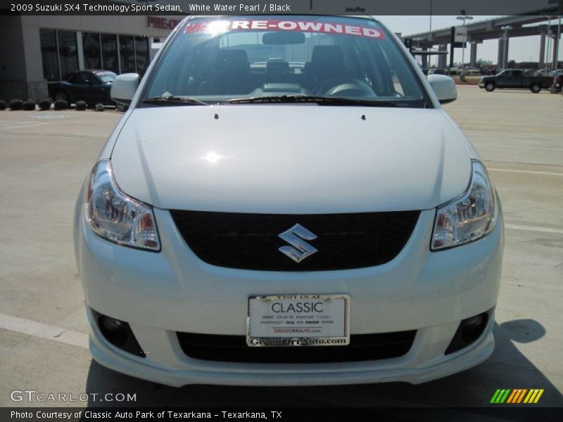 White Water Pearl / Black 2009 Suzuki SX4 Technology Sport Sedan
