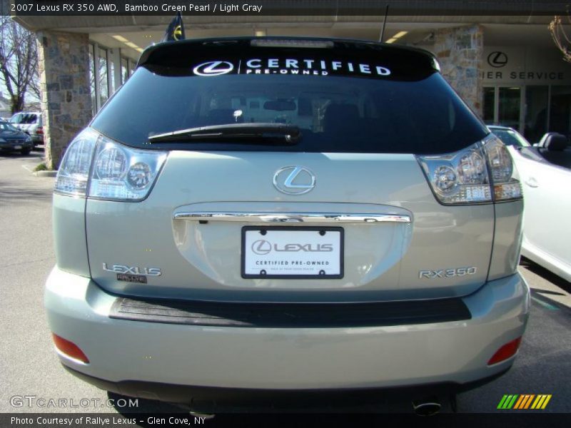 Bamboo Green Pearl / Light Gray 2007 Lexus RX 350 AWD