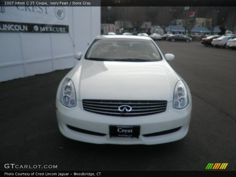 Ivory Pearl / Stone Gray 2007 Infiniti G 35 Coupe