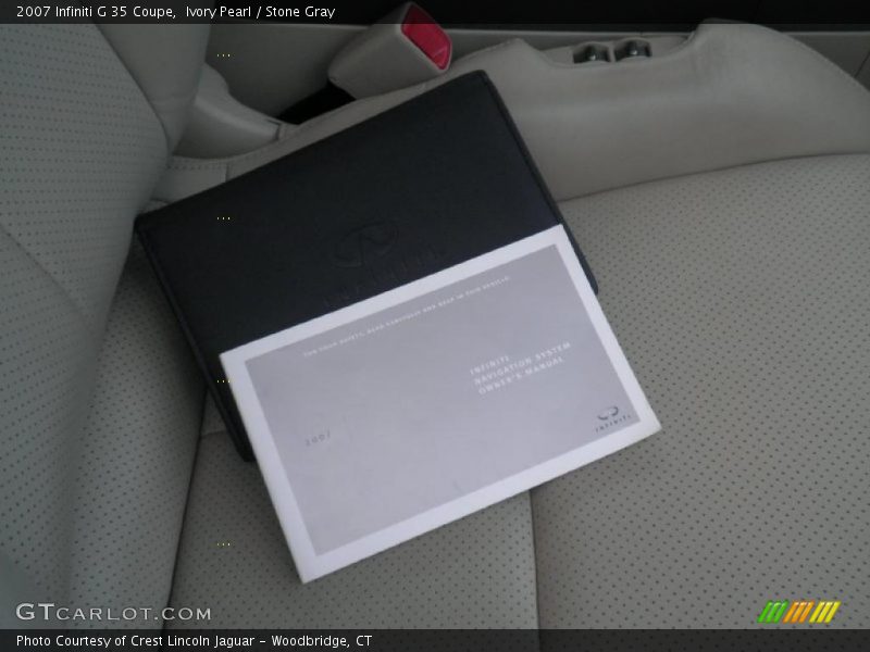 Ivory Pearl / Stone Gray 2007 Infiniti G 35 Coupe