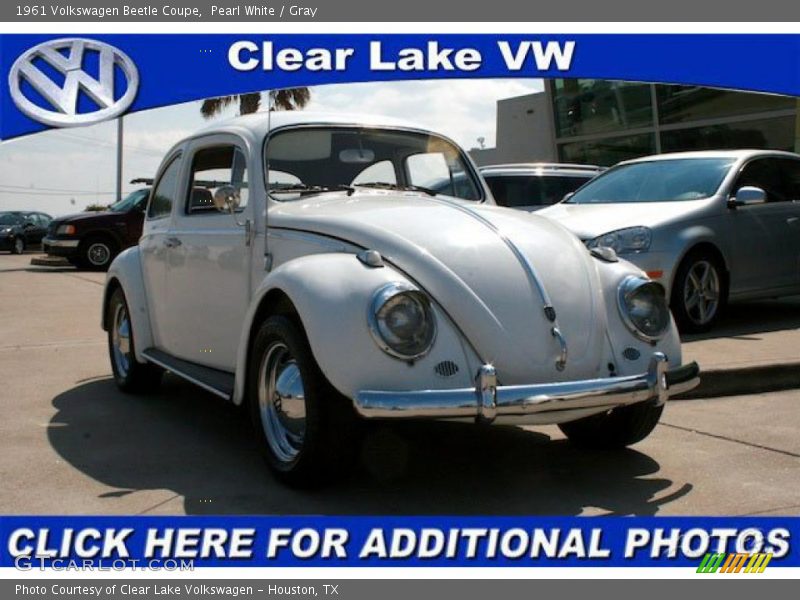 Pearl White / Gray 1961 Volkswagen Beetle Coupe