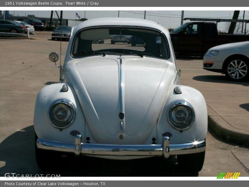Pearl White / Gray 1961 Volkswagen Beetle Coupe