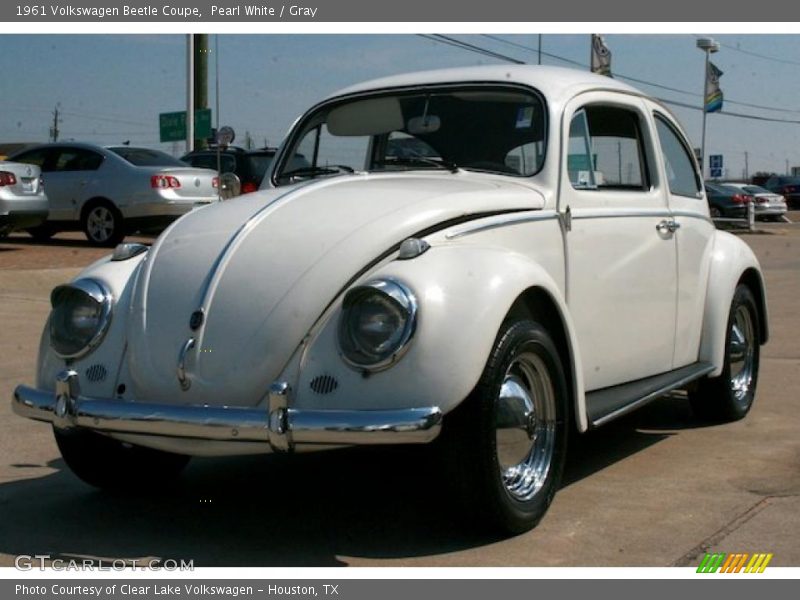 Pearl White / Gray 1961 Volkswagen Beetle Coupe