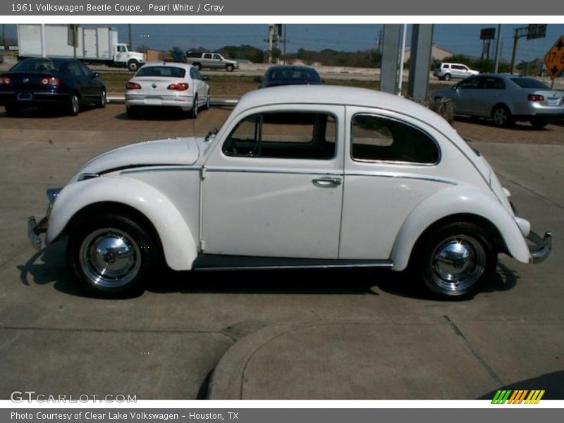 Pearl White / Gray 1961 Volkswagen Beetle Coupe