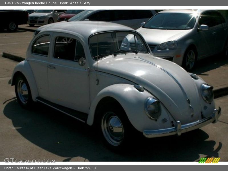 Pearl White / Gray 1961 Volkswagen Beetle Coupe