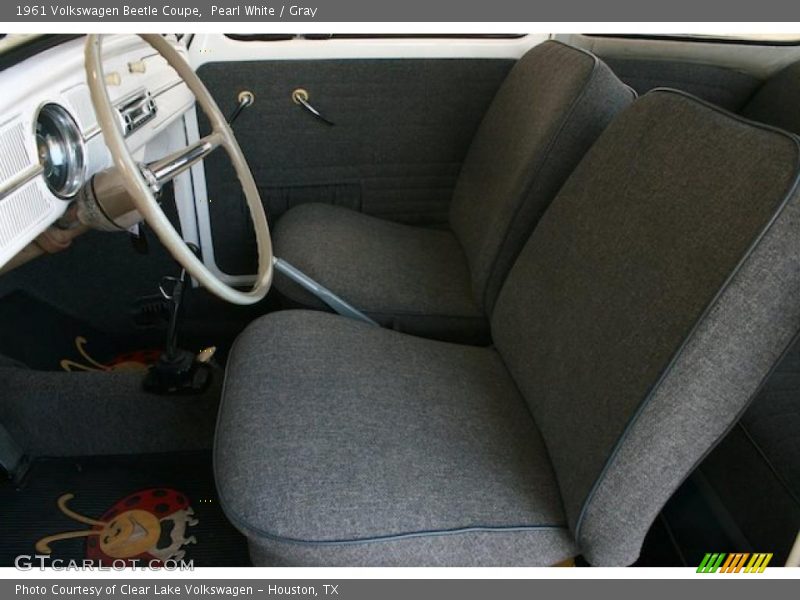 Pearl White / Gray 1961 Volkswagen Beetle Coupe