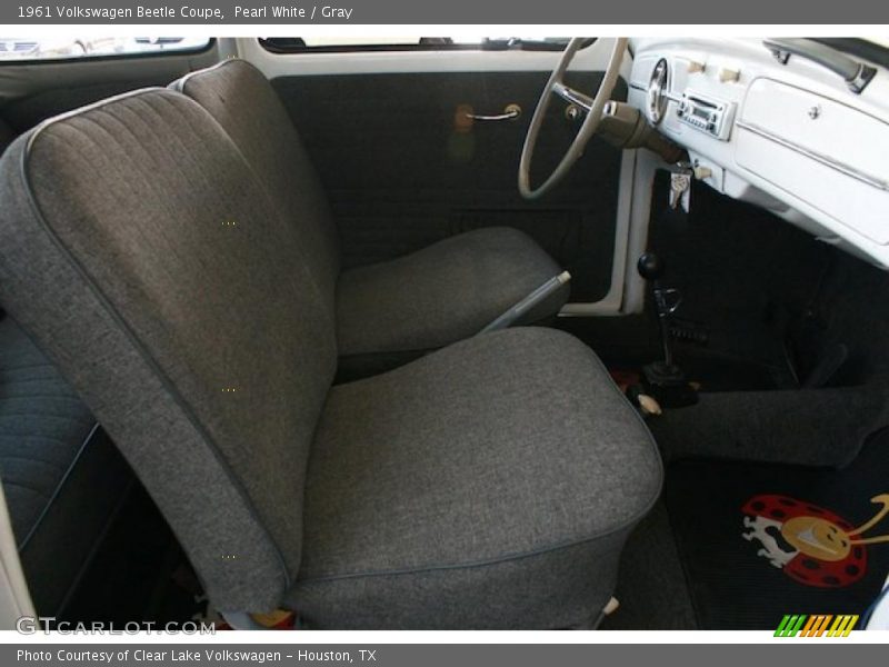 Pearl White / Gray 1961 Volkswagen Beetle Coupe