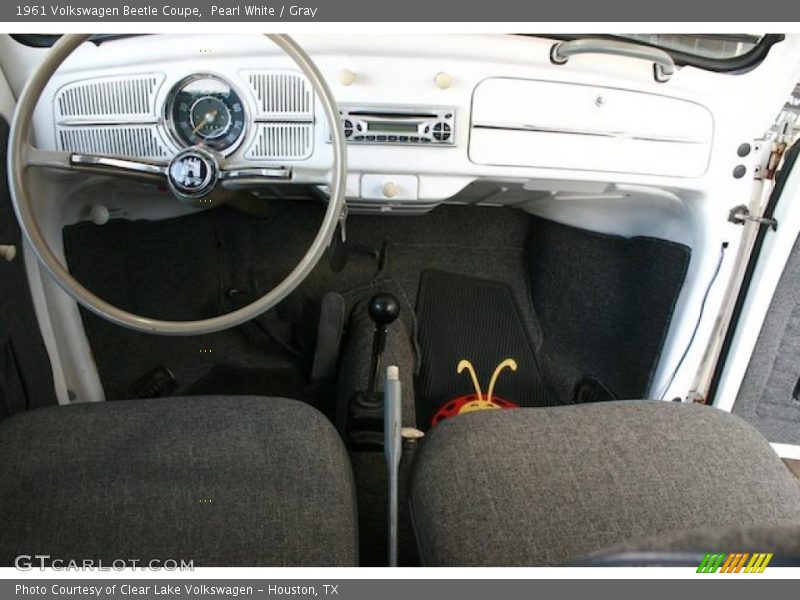Pearl White / Gray 1961 Volkswagen Beetle Coupe
