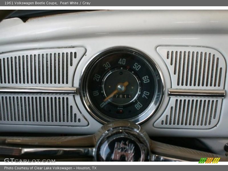 Pearl White / Gray 1961 Volkswagen Beetle Coupe