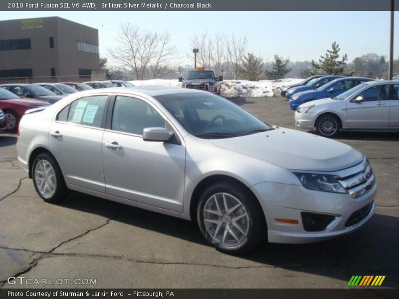 Brilliant Silver Metallic / Charcoal Black 2010 Ford Fusion SEL V6 AWD