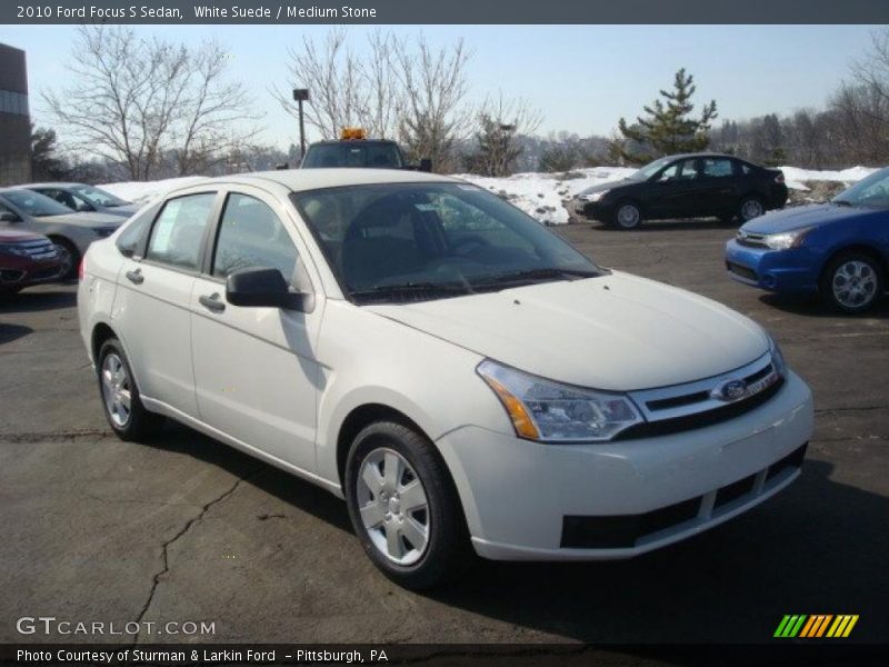 White Suede / Medium Stone 2010 Ford Focus S Sedan