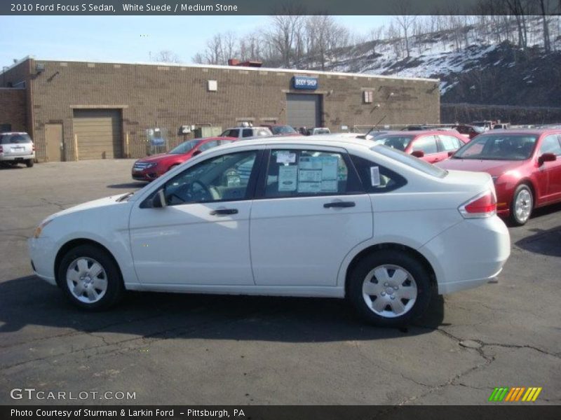 White Suede / Medium Stone 2010 Ford Focus S Sedan