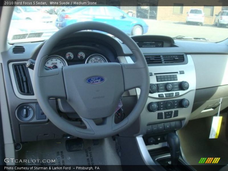 White Suede / Medium Stone 2010 Ford Focus S Sedan