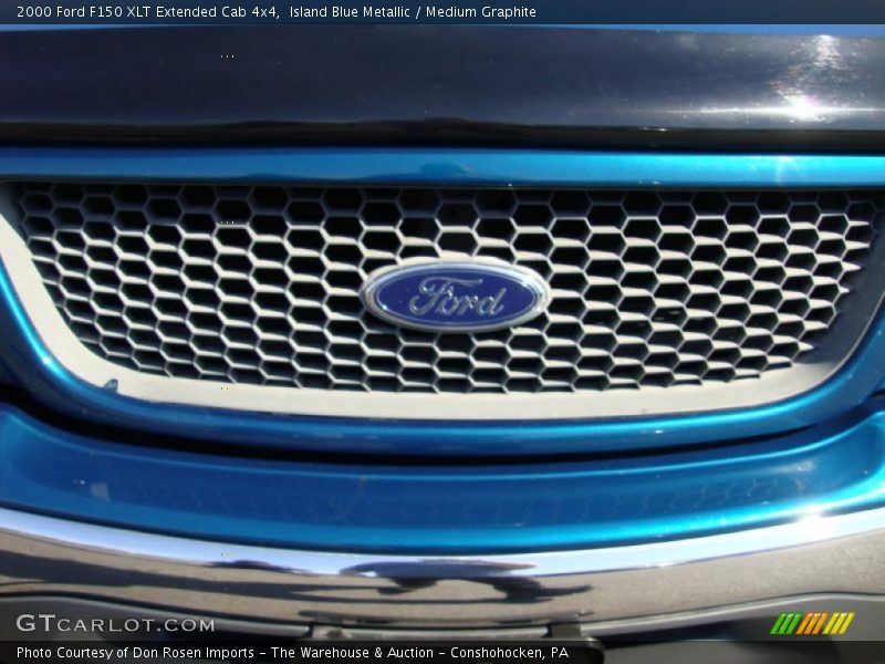 Island Blue Metallic / Medium Graphite 2000 Ford F150 XLT Extended Cab 4x4