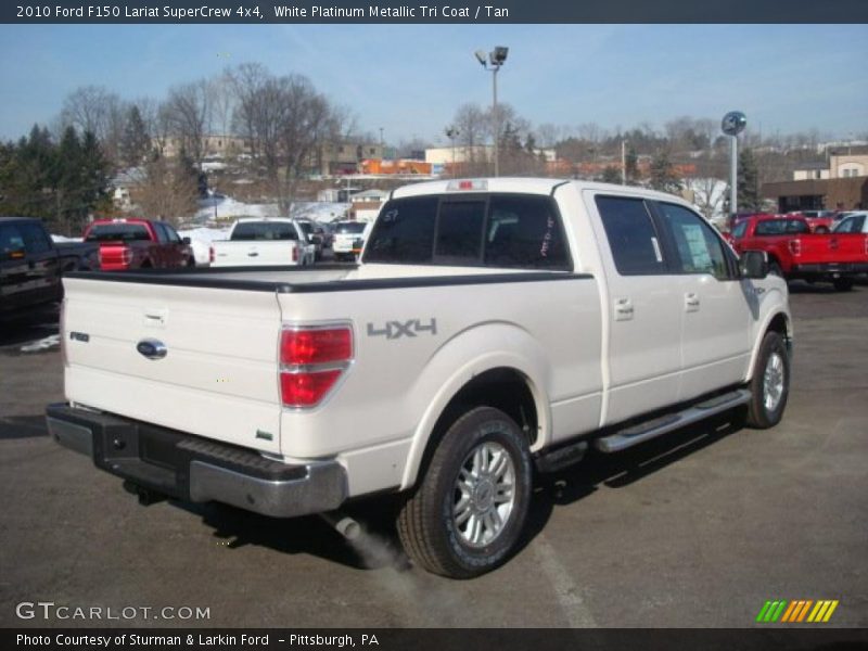 White Platinum Metallic Tri Coat / Tan 2010 Ford F150 Lariat SuperCrew 4x4